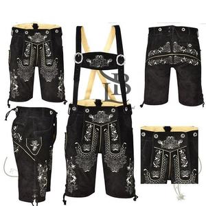 Costume bavarois allemand pour l'Oktoberfest, style urbain, Lederhosen noir taille mi-haute, respirant, grande taille pour fête et festival de la bière - Product Image 1