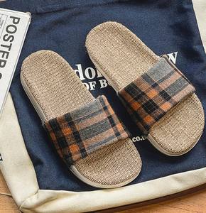 Automne hiver intérieur maison pantoufles unisexe mode Jute plaine teint réglable tissé grande taille moderne minimaliste Hometexile - Product Image 6