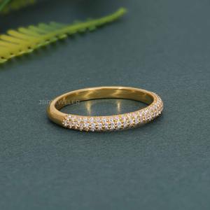 Estilo de lujo IGI Certified VVS Lab Grown Diamond 14K Oro sólido Micro Pave Anillo DE BODA apilable Joyería de lujo de gama alta - Product Image 2