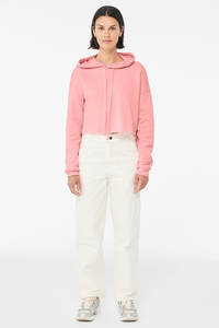 เสื้อครอปฮู้ดดี้ผ้าฟลีซปักลายสำหรับผู้หญิง ดีไซน์เรียบหรู ใส่สบาย เหมาะสำหรับฤดูหนาว สไตล์สตรีทแวร์ - Product Image 4