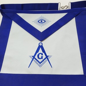 Hand Embroidery Master Mason <b>Apron</b> Blue House Masonic Regalia - Product Image 5
