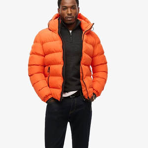 Vestes matelassées en duvet légères pour hommes de qualité supérieure, couleur unie, toile, vêtements d'hiver avec col montant, design fin, vestes matelassées - Product Image 1