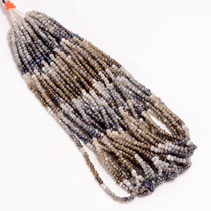 Cuentas de cuarzo múltiple, cuentas de piedras preciosas Rondelle de cuarzo múltiple recubiertas, cuentas de piedras preciosas lisas de cuarzo para la fabricación de joyas, cuentas sueltas - Product Image 4