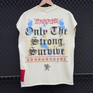 T-shirts tendance streetwear avec logo personnalisé, style imprimé, respirant, imprimé perlé, sans manches, pour hommes - Product Image 2