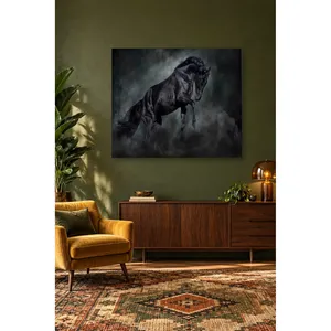 Impression sur toile « Cheval noir Fida en pleine action » - Product Image 2