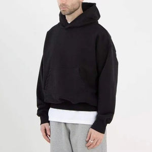 Custom Blank Streetwear Heavyweight Cotton Drop Shoulder Men Oversize boxy cropped Hoodies eclothing manufacturers custom - Product Image 2
