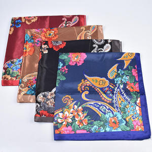 Kivotech Nouveau design Foulard carré en soie pure de qualité supérieure pour femmes Cou léger en satin avec motif solide doux au toucher - Product Image 2