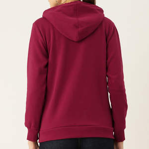 Sudadera con capucha con cremallera de color pesado para mujer hecha a medida de calidad superior, hecha de algodón y poliéster. - Product Image 2