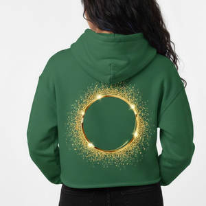 Women <b>crop</b> <b>top</b> hoodie OEM custom made <b>with</b> premium fleece fabric relaxed fit perfect for streetwear casual daily fashion - Product Image 2