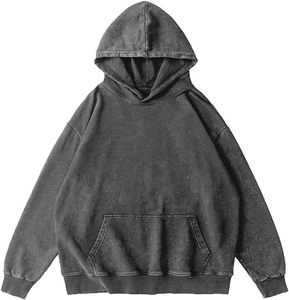 Boolletcorp alta calidad Unisex invierno abajo hombro Sudadera con capucha liso teñido con servicio OEM hombres Sudadera con capucha y sudadera - Product Image 1