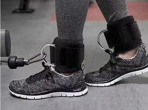 Sangles de cheville réglables et antidérapantes en néoprène de haute qualité pour machine à câbles de musculation avec logo personnalisé – Vente chaude - Product Image 4