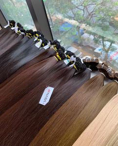 Extensiones de cabello de Cinta Larga de calidad superior 100% cabello vietnamita colores oscuros Super doble dibujado 60 cm recto Natural - Product Image 4