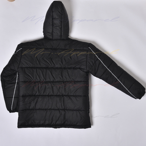 Chaqueta acolchada negra de alta calidad para hombre, de invierno, de talla grande, transpirable, cómoda, cierre de cremallera, diseño de retazos para el calor - Product Image 5