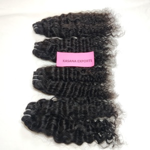 100% cuticule ondulée brute alignée Machine Double trame couleur naturelle traitement indien aucun extension de cheveux humains vierges non transformés - Product Image 3