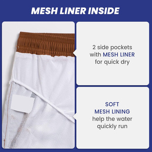 กางเกงขาสั้นผ้านอนวูฟเวนสำหรับผู้ชายพิมพ์ลายตามสั่งวัสดุระบายอากาศเหมาะสำหรับชุดลำลองแบบสตรีทแวร์ - Product Image 4