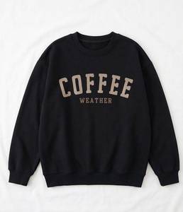 Sudadera de Felpa Personalizada con Bordado de Letras en la Parte Delantera para Mujer, Cuello Redondo, Informal, Otoño Invierno, Servicio OEM - Product Image 3