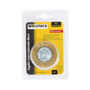 Spazzola in acciaio placcato ottone, disco da 50 mm, gambo da 1/4 di pollice - Product Image 3