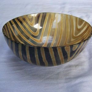 Bol en corne naturelle fabriqué à la main maison vaisselle cadeau poli cuisine salle à manger accessoire jetable couleur naturelle - Product Image 6