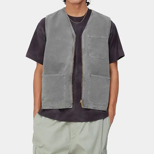 Chaleco de invierno de cuero de alta calidad personalizado para hombre para uso informal al aire libre estilo de decoración para motos Chaleco de lona - Product Image 3