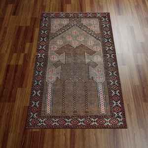 พรมพิมพ์ลายวินเทจ: พรมสีน้ำตาลสำหรับเพื่อนเจ้าสาวหรือของขวัญรอมฎอน พรมเนื้อนุ่มแบบไม่ทอ - Product Image 2