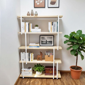 LAM-SHELF 100x34x150 ซม. ชั้นวางหนังสือไม้และเหล็กแบบตั้งพื้นสำหรับห้องนั่งเล่น KTB68041 - Product Image 3