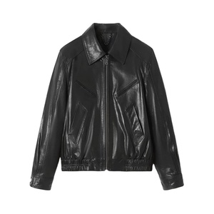 Chaqueta de Invierno para Hombre al por Mayor, Estilo Juvenil, Nueva Tendencia, Chaqueta Bomber Informal de Cuero, Chaquetas de Cuero de Oveja Genuino para Mujer - Product Image 4