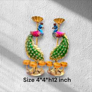 Expert Artisans Hand-Crafted Elephant Design Metal Tea Light/Candle Holder 3D Emboss <b>Painting</b> Home Office Decor Natural Feature - Product Image 2