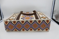 Tas Tangan Wanita Mewah ReitSport Pola Abstrak Aztec Tas Jinjing Kasual Desainer Tas Perjalanan Besar Lapisan Katun Organik