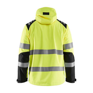 เสื้อแจ็กเก็ตผ้านิ่มสีเหลือง Hi VIS แบบปรับแต่งได้ชุดใส่ทำงานล่าสุดพร้อมปกคอตั้งและกระเป๋าด้านข้างเสื้อโค้ทสะท้อนแสง - Product Image 2