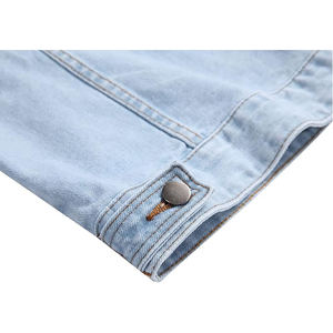 แจ็กเก็ตผ้ายีนส์สำหรับผู้ชายที่มีน้ำหนักเบาทันสมัยปรับแต่งได้ตามต้องการมีหลายกระเป๋าใส่สบายติดกระดุม - Product Image 6