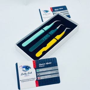 แหนบต่อขนตา Lucky Lash Tools ทำจากสแตนเลส ปลายเรียบ สำหรับต่อขนตาแบบวอลุ่ม ความแม่นยำสูง สำหรับใช้ในร้านเสริมสวย ความยาว 10 มม. ใช้งานได้ยาวนาน - Product Image 5