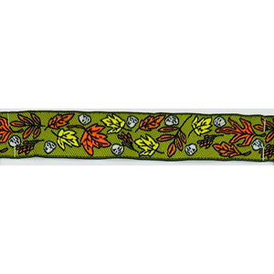 Cinta Jacquard Verde Estilo Étnico 2026, 2.5 cm de Ancho, 100% Poliéster, Tejido con Patrón Geométrico para Prendas - Product Image 2