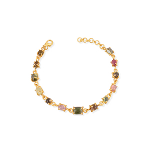 Pulsera de Plata de Ley 925 de Diseño para Mujer, Pulsera Hecha a Mano Personalizada con Turmalina, Joyería, Pulsera de Cadena de Eslabones - Product Image 1