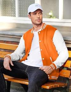 Blouson Bomber de Baseball Personnalisé pour Homme, Style Universitaire, Coupe-Vent, Automne, Manches en Laine et Viscose, Col Montant, avec Fermeture Frontale - Product Image 4