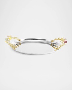 ถาดเสิร์ฟสเตนเลสสตีลและทองเหลืองแบบเจาะรู ชุบเงินสไตล์วิคตอเรียนแบบวินเทจ BSC - Product Image 3