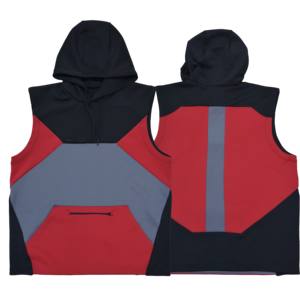 <b>Men's</b> Workout Hooded Tank Tops <b>Sleeveless</b> Gym <b>Hoodies</b> Bodybuilding Muscle Shirts <b>Men's</b> <b>hoodies</b> with contrast panel zipper pocket - Product Image 1