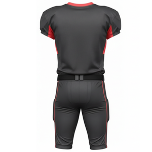 Uniforme de Fútbol Americano Personalizado al por Mayor en Gris Oscuro y Rojo, Fabricación OEM - Product Image 2