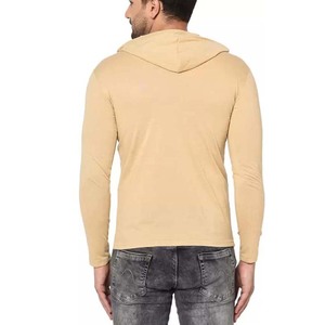 Men's Breathable Cotton <b>Hooded</b> T-<b>Shirts</b> Long Sleeved 100% Cotton Puff Printing Light Weight men's hoodies - Product Image 2