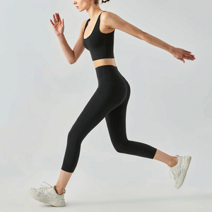 Conjunto de Yoga de 2 Piezas, Leggings de Cintura Alta, Secado Rápido, Transpirable, Ropa Deportiva para Mujer, Talla Personalizada Disponible - Product Image 1