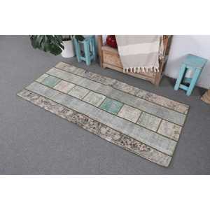 พรมสไตล์วินเทจแบบตุรกี ขนาด 2.6x5.8 ฟุต พรมขนสัตว์สีเทา - Product Image 2