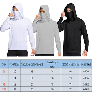 Vêtements de sport imprimés par transfert de chaleur personnalisés pour hommes Sweat à capuche de pêche à manches longues à séchage rapide UPF 50 respirant antibactérien - Product Image 5