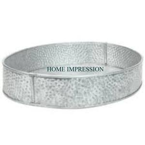 Plateau galvanisé de qualité supérieure personnalisable conception martelée sans danger pour les aliments utilisation parfaite pour la décoration de table et les fournitures de plateau d'utilisation quotidienne - Product Image 1