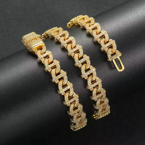 Cadena Cubana de Plata 925 de 10 mm con Diamantes Cultivados en Laboratorio, Chapada en Oro Blanco/Amarillo, Cadena de Eslabones Moderna para Boda, Hip Hop, Regalo para Hombres y Mujeres, EE. UU. - Product Image 3