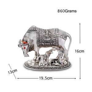 Nueva llegada estatuas de vaca artesanales a la venta Bal Krishna Kamdhenu vaca con ternero estatua de vaca grande para decoración y regalo - Product Image 2