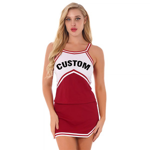 Nuevo uniforme de animadora de Spandex de ajuste personalizado, cómodo y transpirable, disfraz de animadora con diamantes de imitación con diseño Flexible - Product Image 6