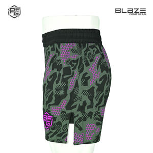 2 en 1 Short MMA pour homme 95% polyester 5% spandex double couche avec poche pour téléphone et motif décoratif - Product Image 3