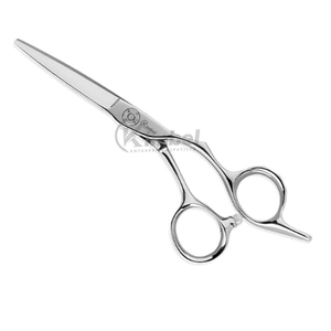 Vente en gros de ciseaux de coiffeur en acier inoxydable à haute teneur en carbone finition argentée super coupés avec lame droite et incurvée tranchante - Product Image 5