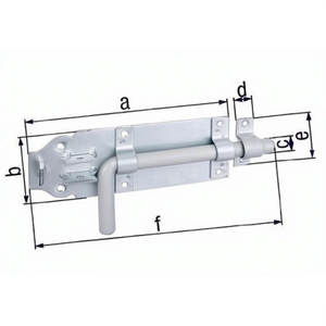 160mm X 70mm Hot-Dip Galvanized Steel Bolt Latch 49mm Projection - Product Image 3