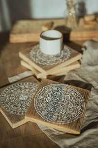 Walnut <b>coasters</b> Premium Maple, Walnut, Wood <b>Coasters</b>, Coffee <b>Coasters</b>, Beer <b>Coasters</b> Round <b>wooden</b> <b>coasters</b> - Product Image 6