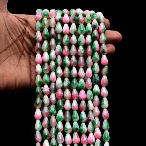 Kamal Gems 15-Inch Pink-Green Drop-Shaped Onyx <b>Beads</b> <b>Crystal</b> Lampwork & Glass <b>Beads</b> - Product Image 2
